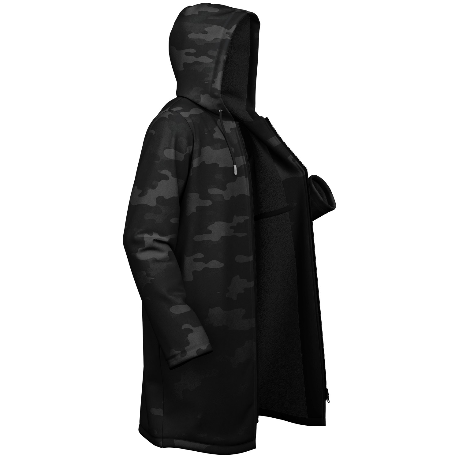 Army Black Camo Cloak With a Zipper