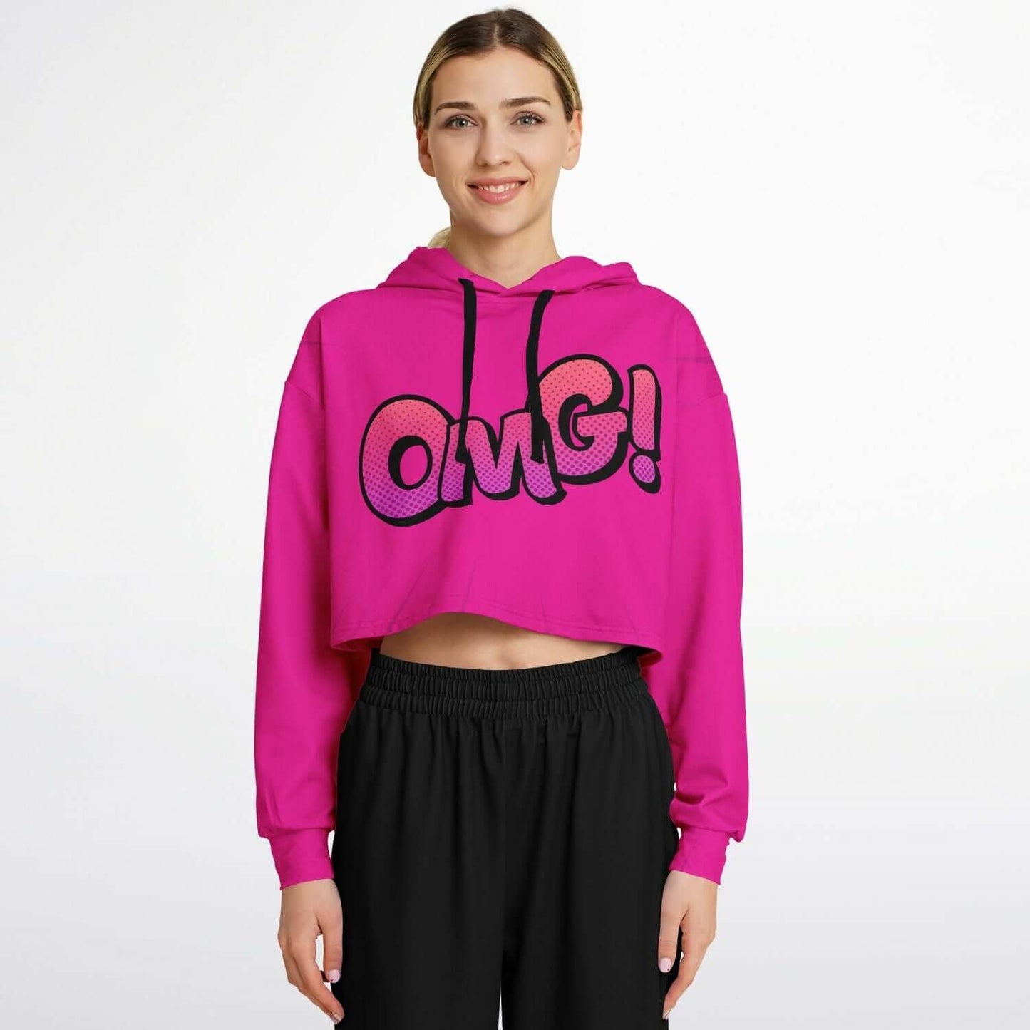 OMG! Hollywood Cerise Cropped Hoodie