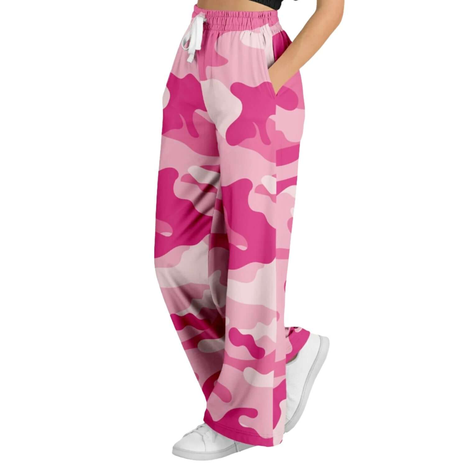 Camo Wide Leg Pants For Women | Lavender Pink