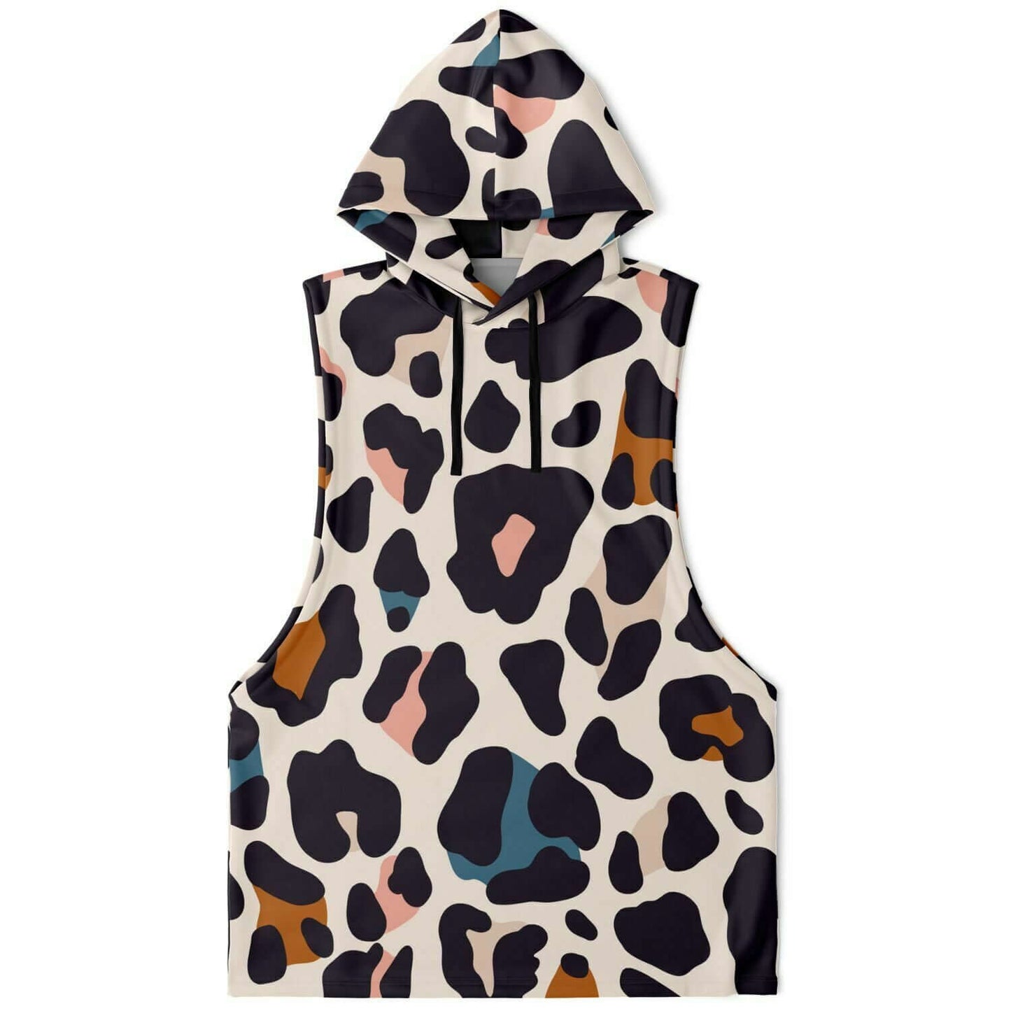 Sleeveless Hoodie For Men | Pastel Leopard