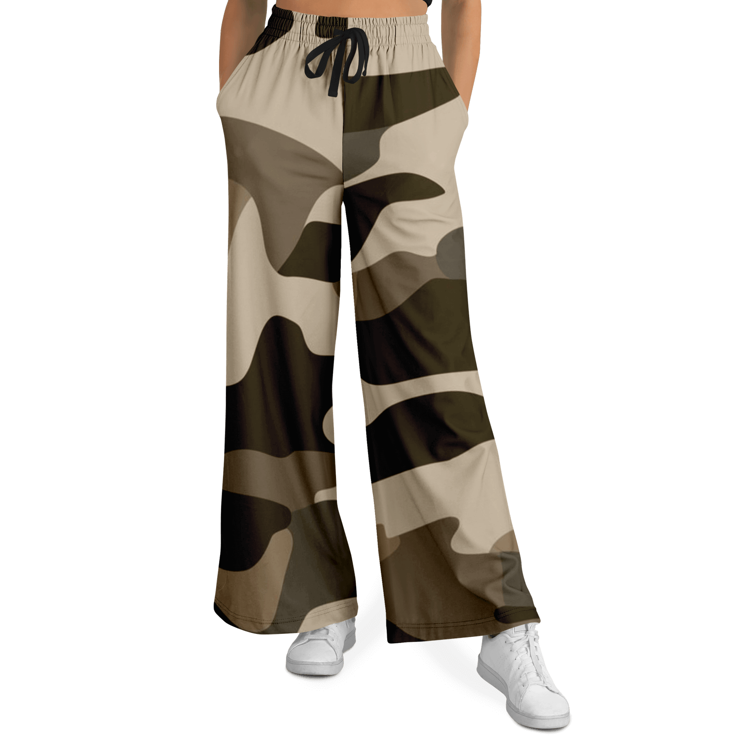 Women's Wide Leg Pants | Commando Khaki HD Print