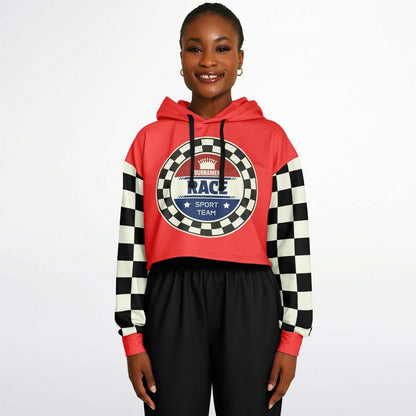 Red Cropped Hoodie | The Race