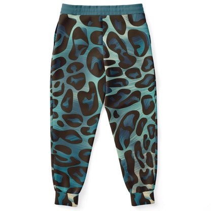 Black & Blue Leopard Track Pants For Men | HD Print