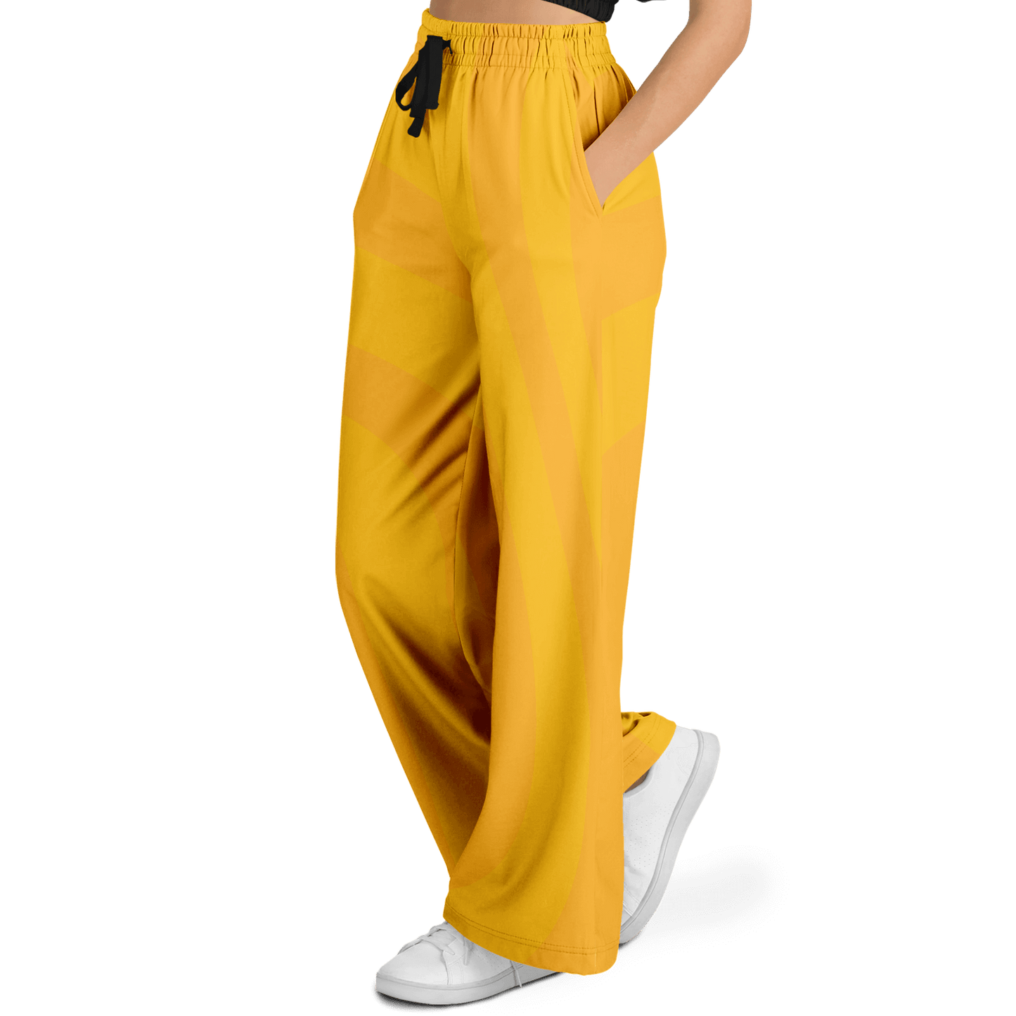 Women's Wide Leg Pants | Yellow Orange HD Print