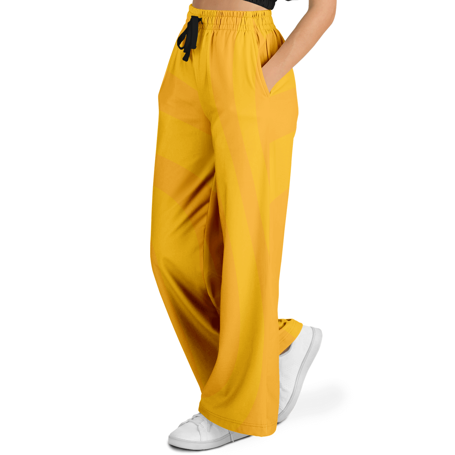 Women's Wide Leg Pants | Yellow Orange HD Print