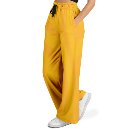 Women's Wide Leg Pants | Yellow Orange HD Print