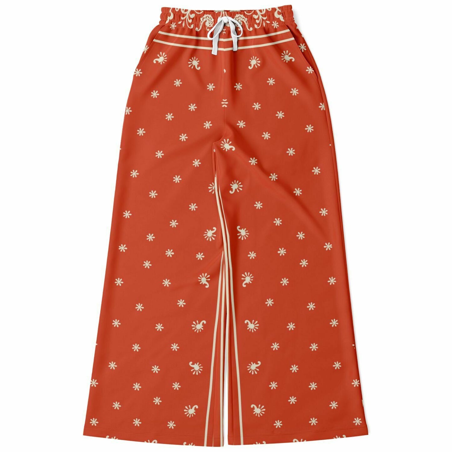 Women's Wide Leg Pants | Red Bandana HD Print