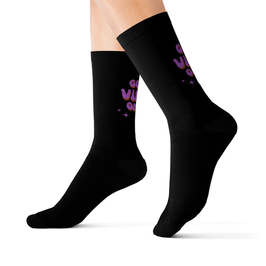 Sublimation Socks | Good Vibes | Black - Ribooa