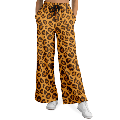 Women's Wide Leg Pants | Leopard HD Print