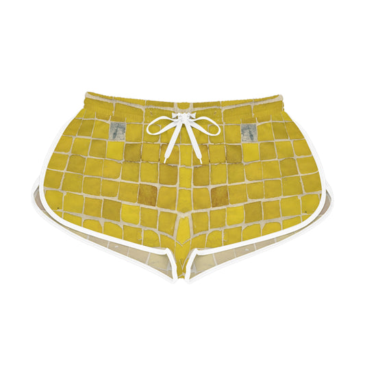 Relaxed Sports Shorts | Yellow Tiles - Ribooa