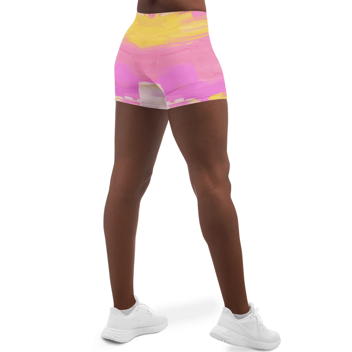 Pink & Yellow Legging Shorts | HD Print