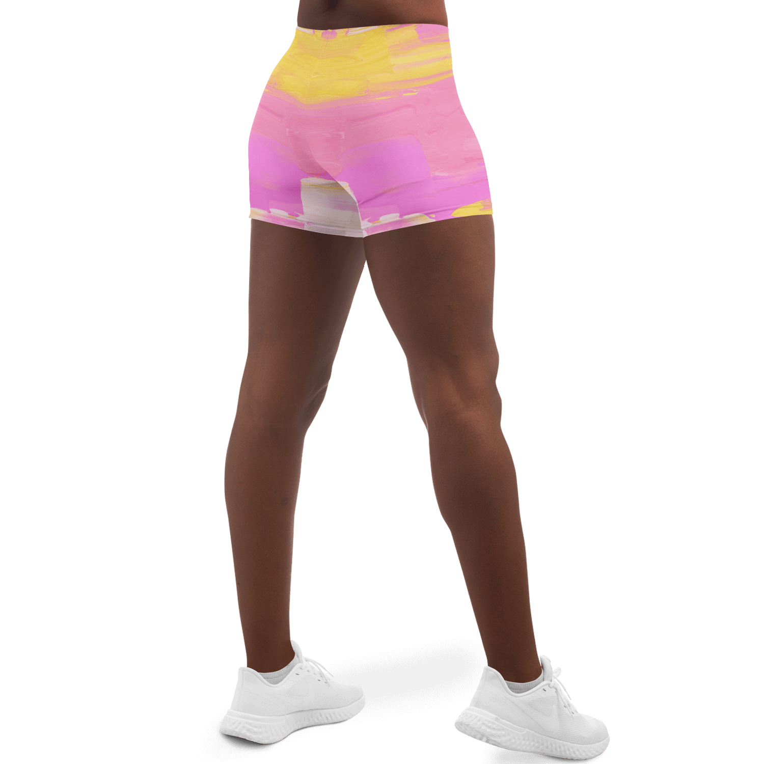 Pink & Yellow Legging Shorts | HD Print