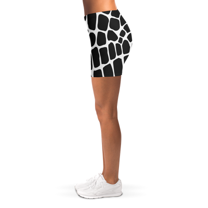 Snake Legging Shorts | Black & White HD