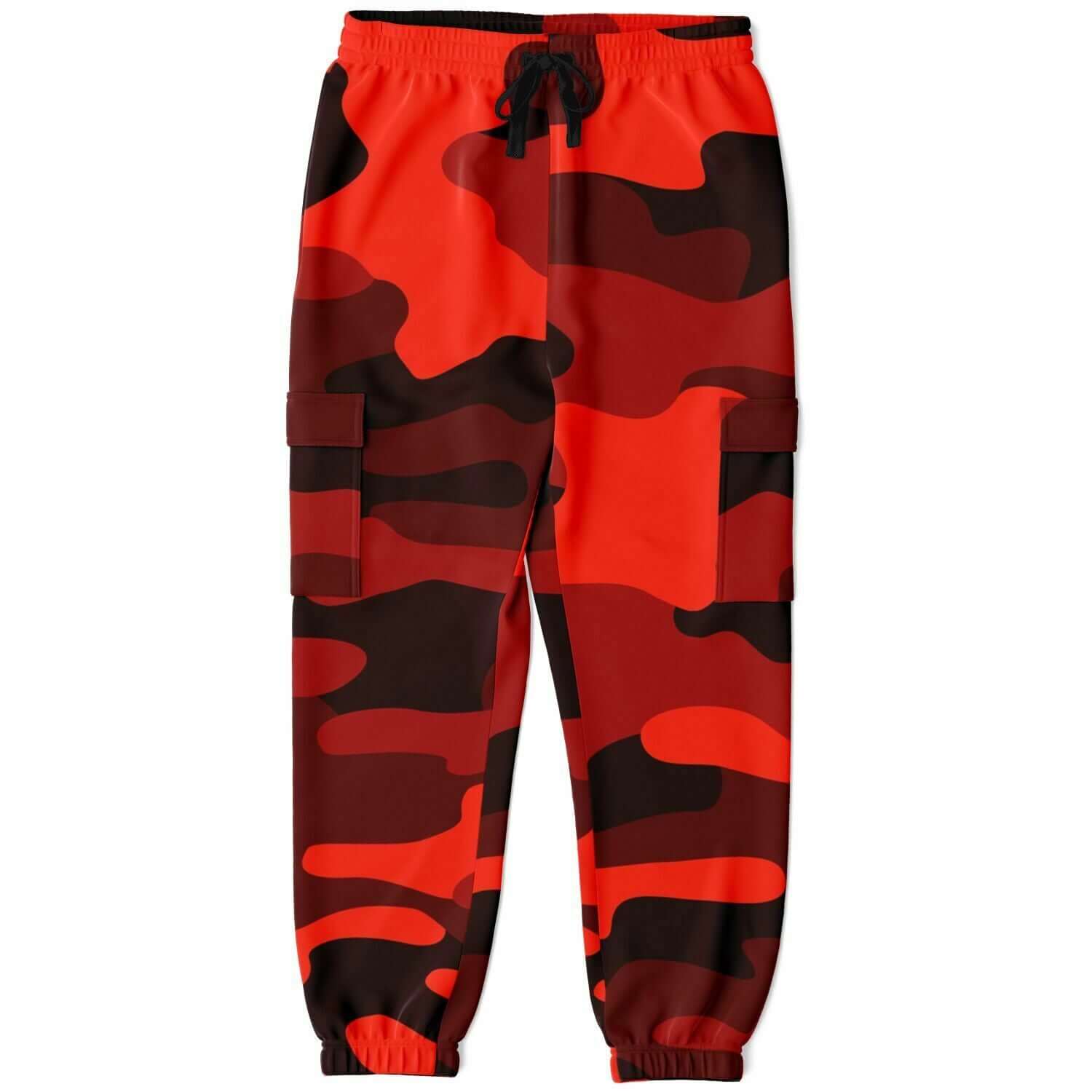 Scarlet Red & Black Camouflage Cargo Sweatpants