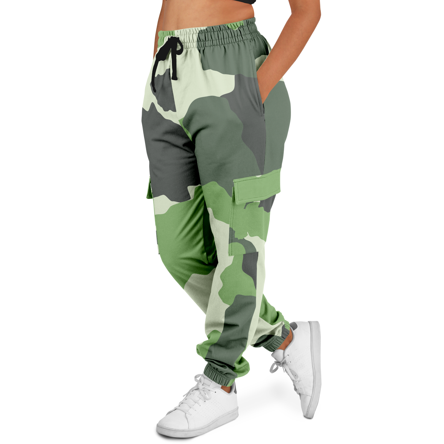 Commando Cargo Sweatpants | Green HD Print