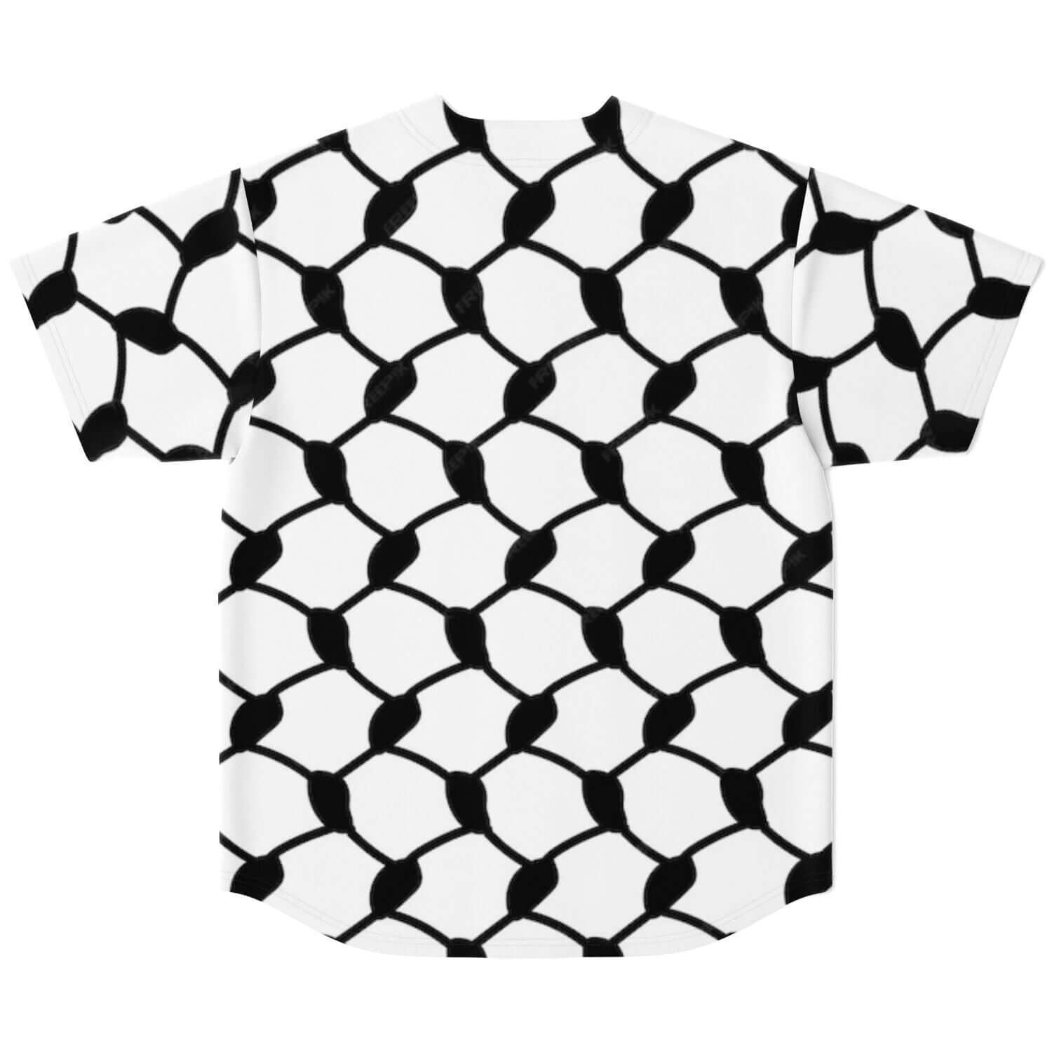 Keffiyeh Baseball Jersey | Black & White | No stripes