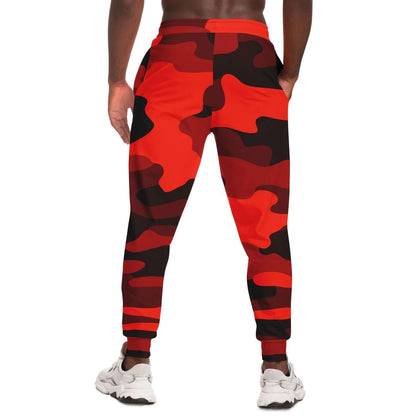 Scarlet Red & Black Camo Track Pants | Unisex