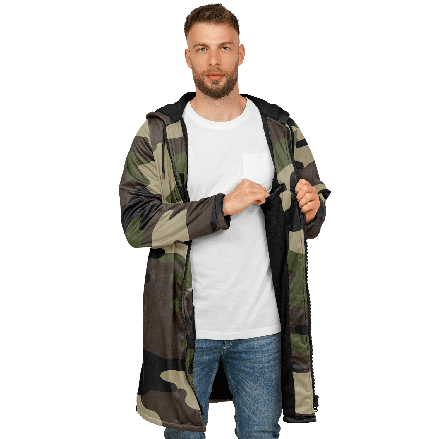 Classic Green Camo Cloak With a Zipper