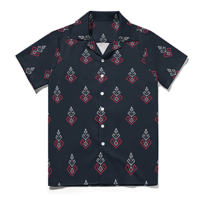 Ethnic Gray Pattern | Cuban Collar Shirt