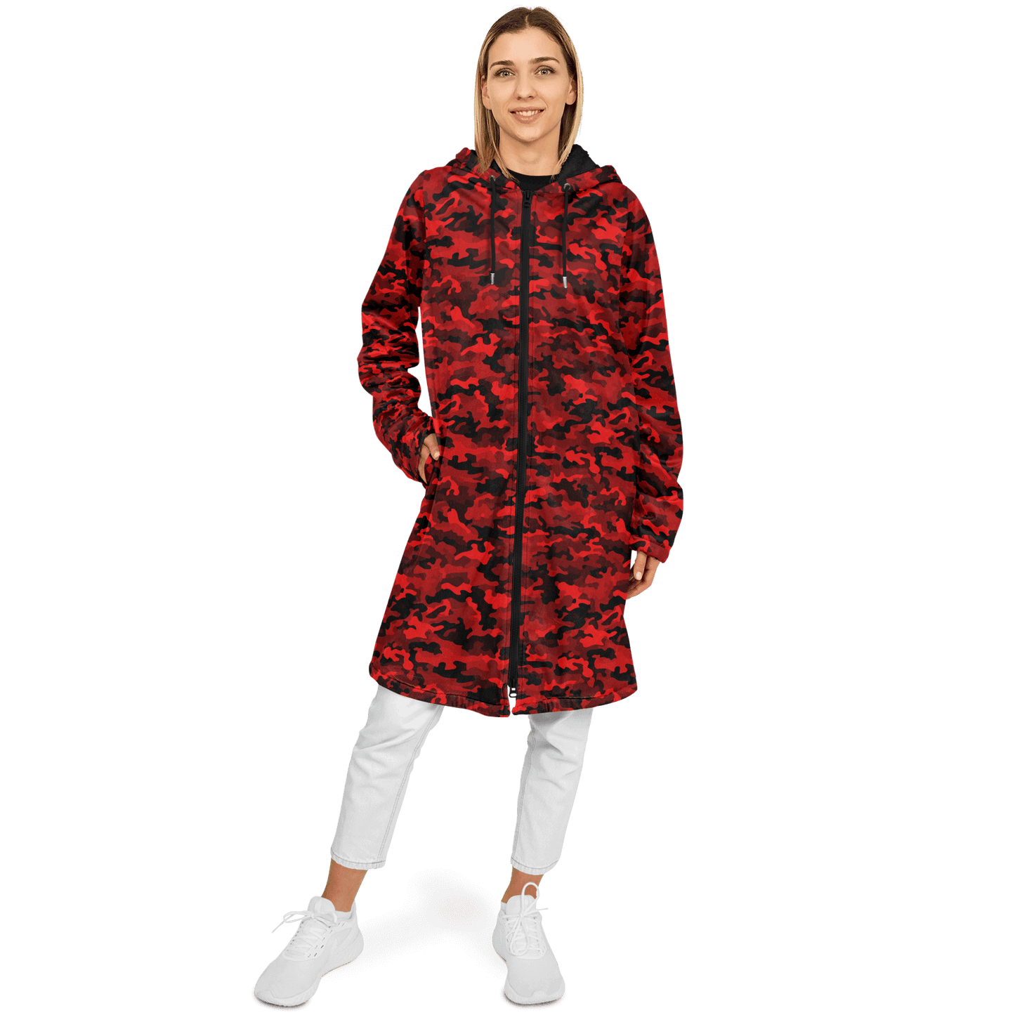 Army Red Camo Cloak With a Zipper | Ribooa