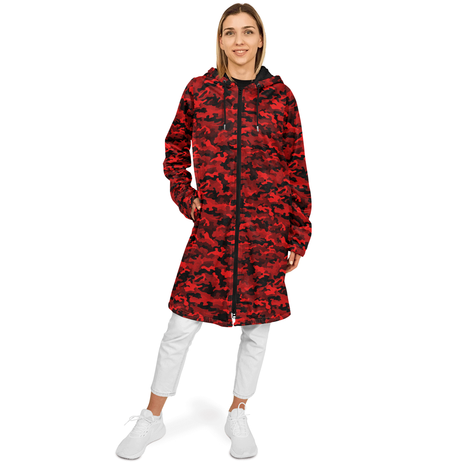 Army Red Camo Cloak With a Zipper | Ribooa