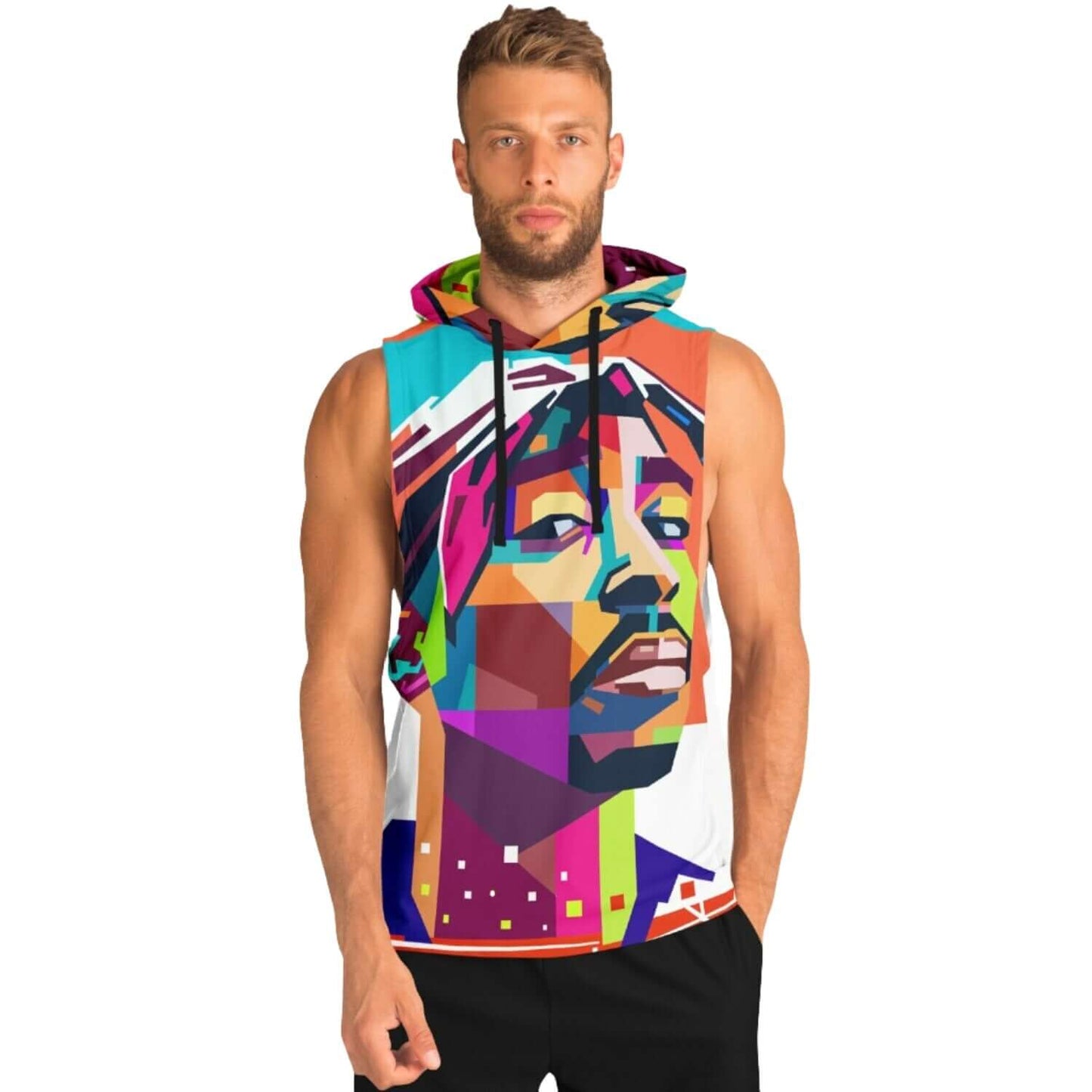 Sleeveless Hoodie For Men | Tupac Shakur Artwork