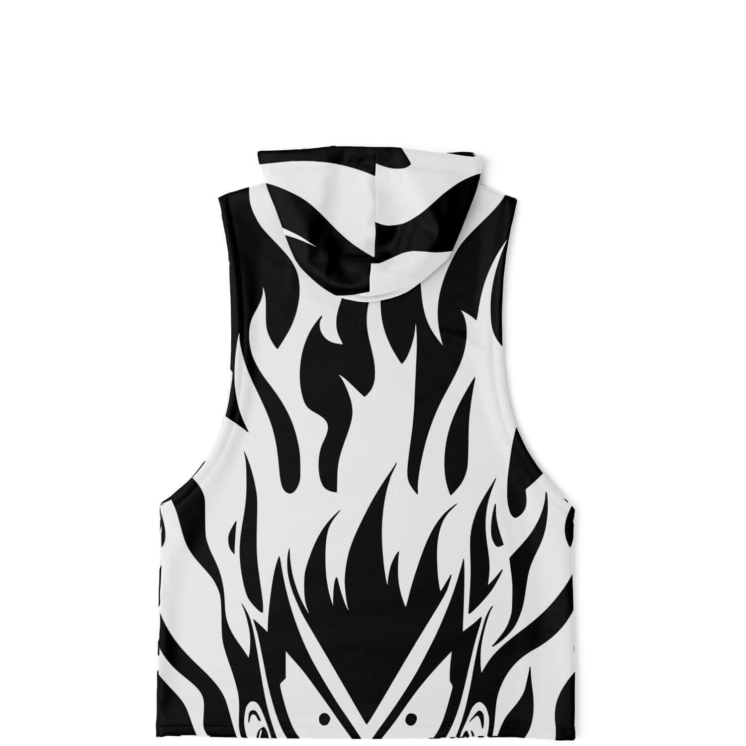 Black & White Dragon Ball Flames | Sleeveless Hoodie