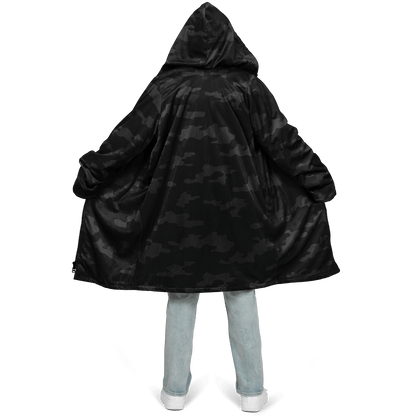 Army Black Camo Cloak With a Zipper