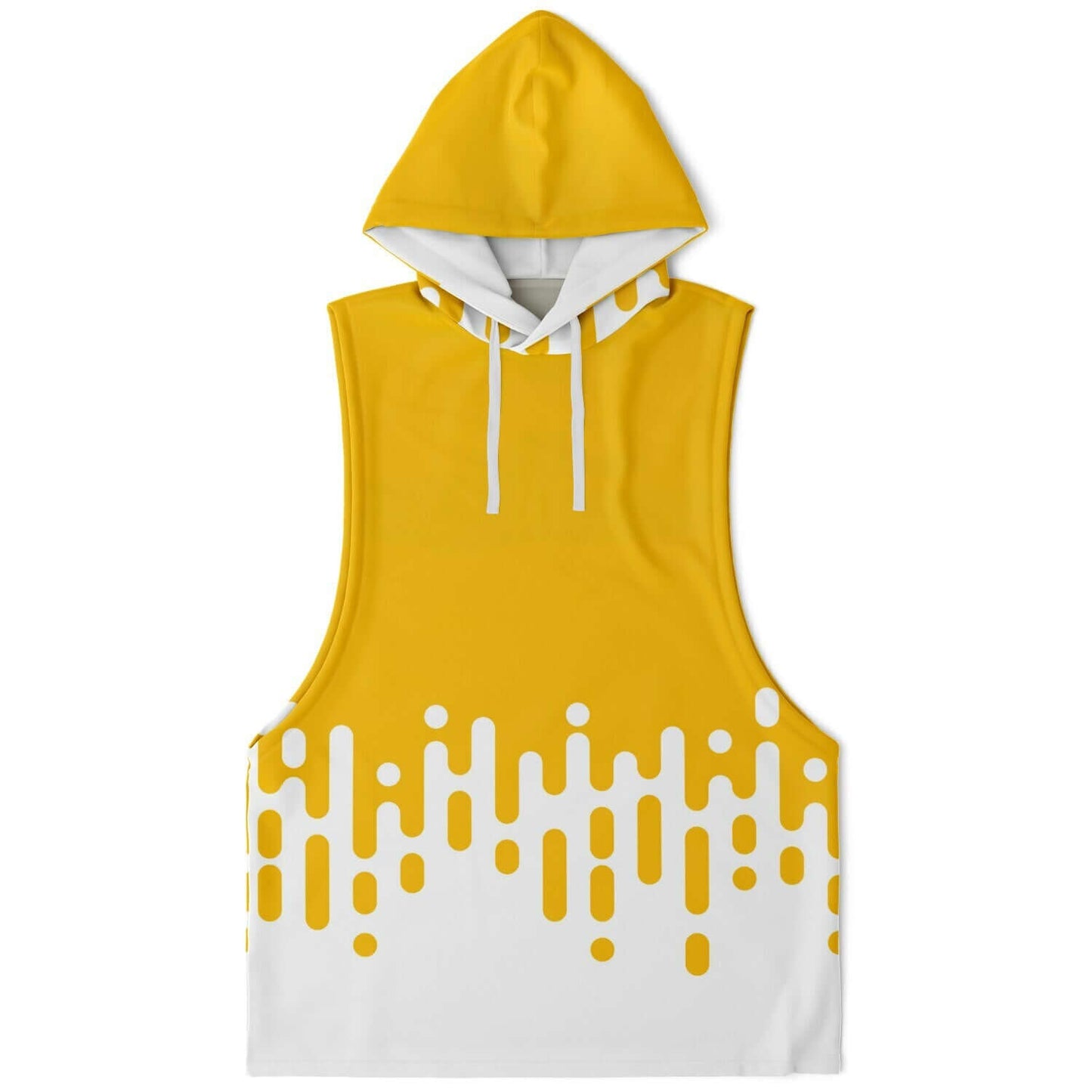 Sleeveless Hoodie | Yellow Mustard White Transition