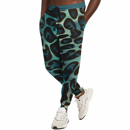 Black & Blue Leopard Track Pants For Men | HD Print