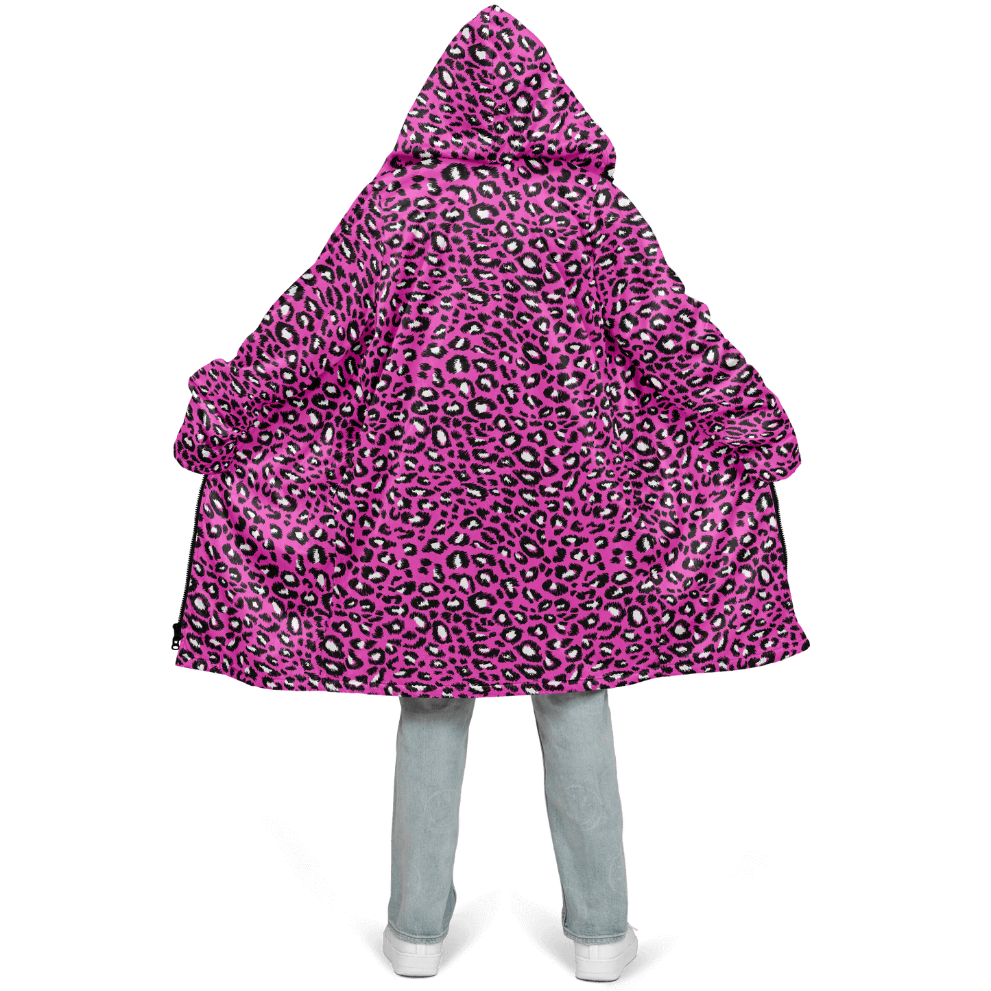 Pink Leopard Cloak With a Zipper