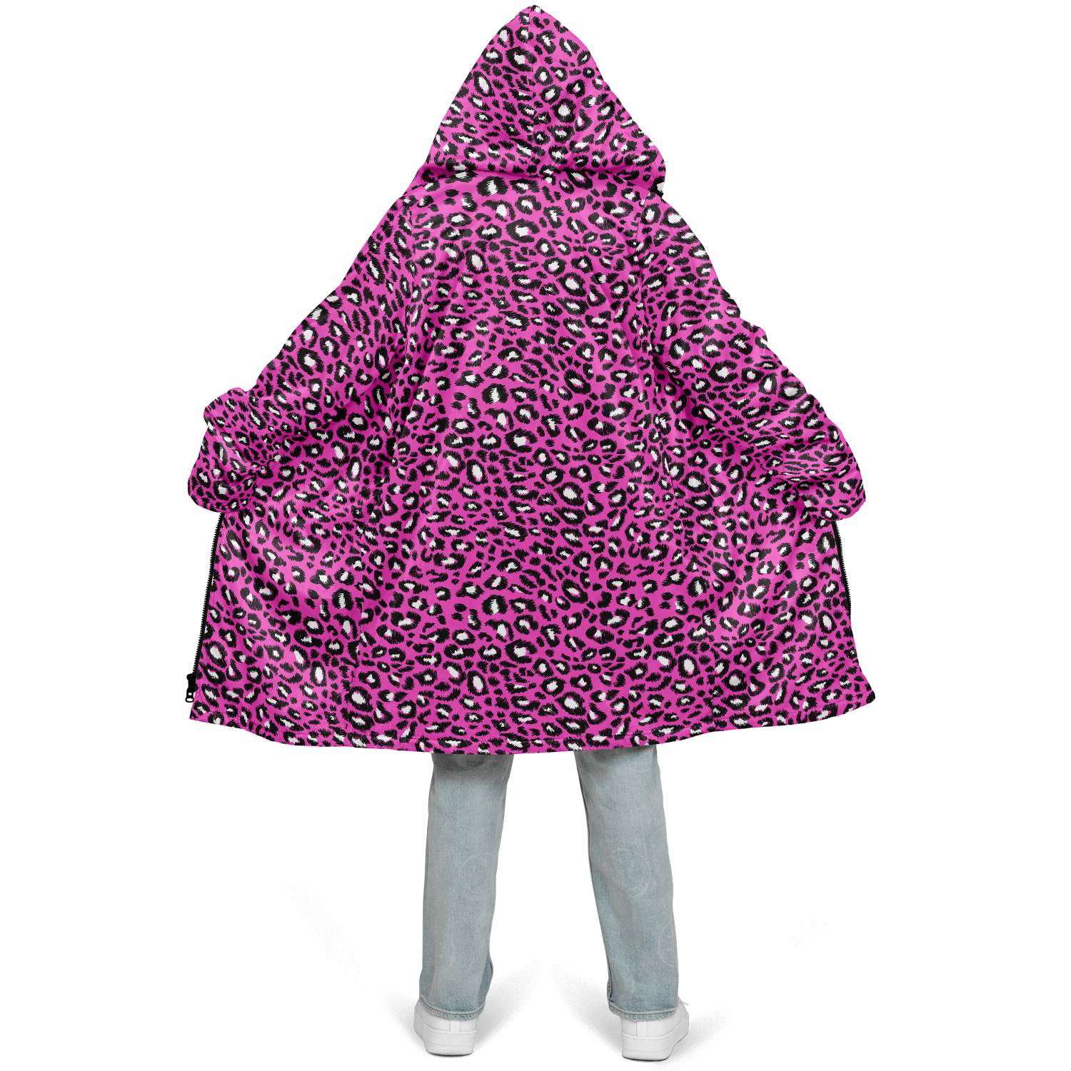 Pink Leopard Cloak With a Zipper