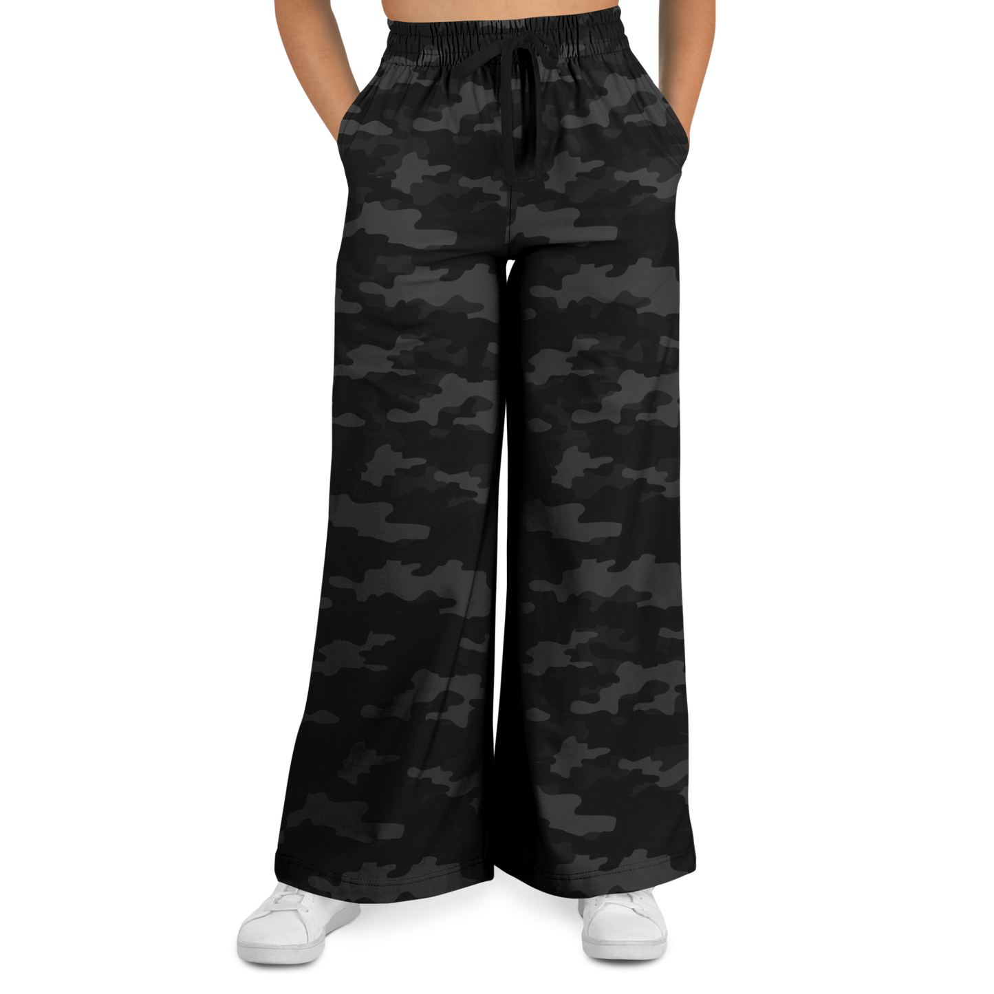 Camo Pants For Women | Wide Leg Military Black