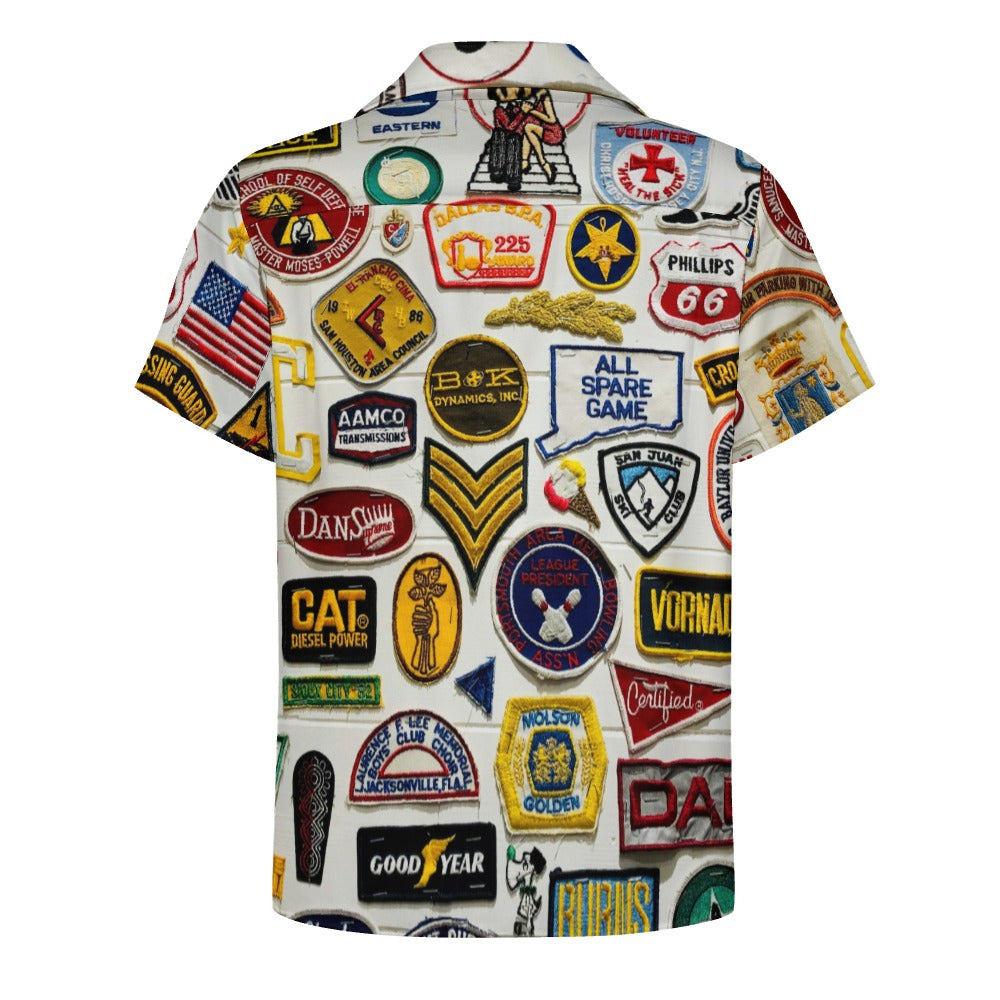 Funky Patches Cuban Collar Shirt