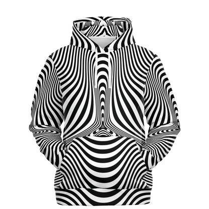 Psychedelic Hoodie | Hypnotic Pattern With Black & White Striped