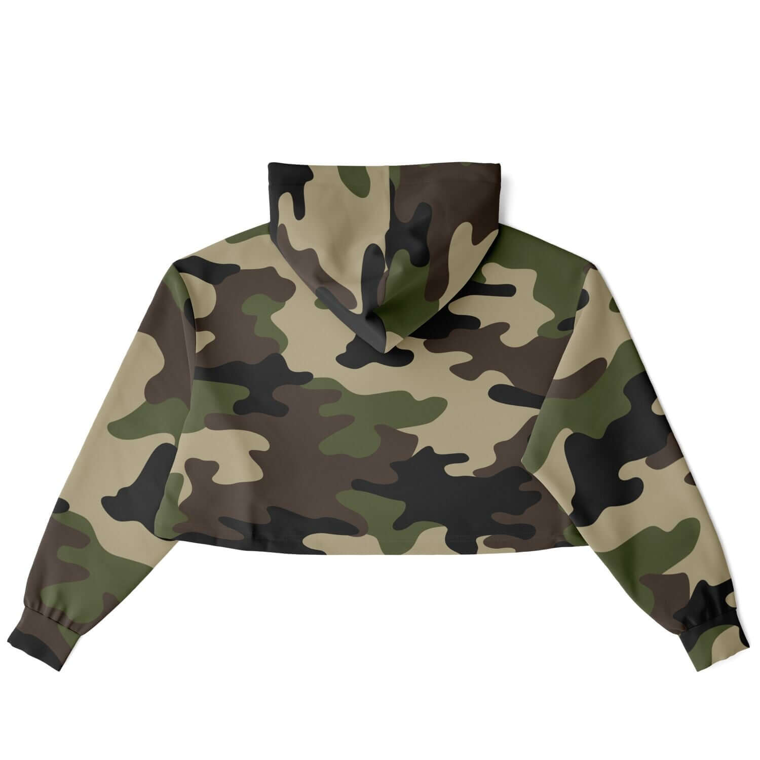 Camo Cropped Hoodie | Mongoose Green & Dark Olive