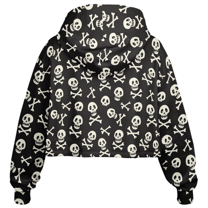 Skulls & Bones Croptop Hoodie For Women