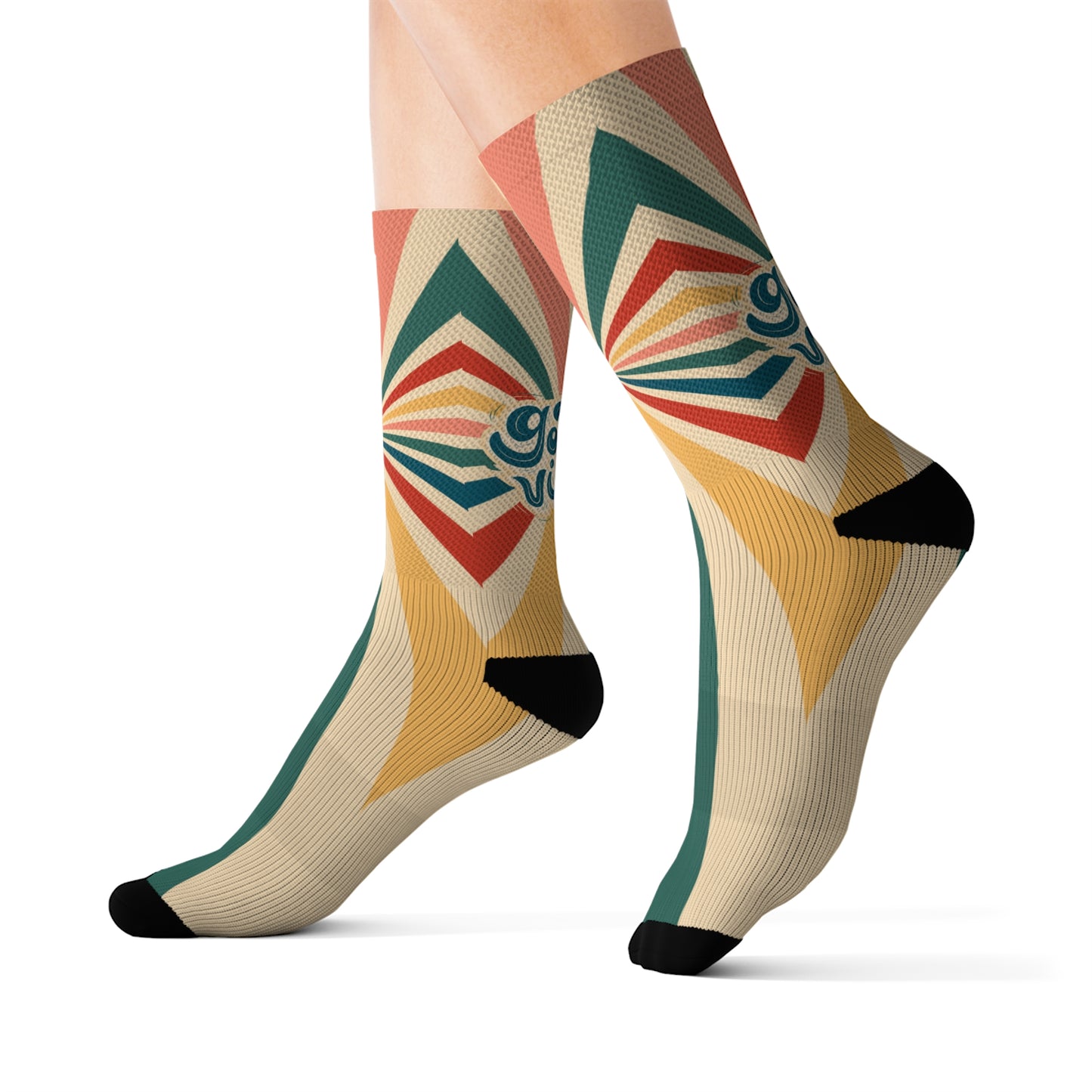 Sublimation Socks | Good Vibes | Retro - Ribooa