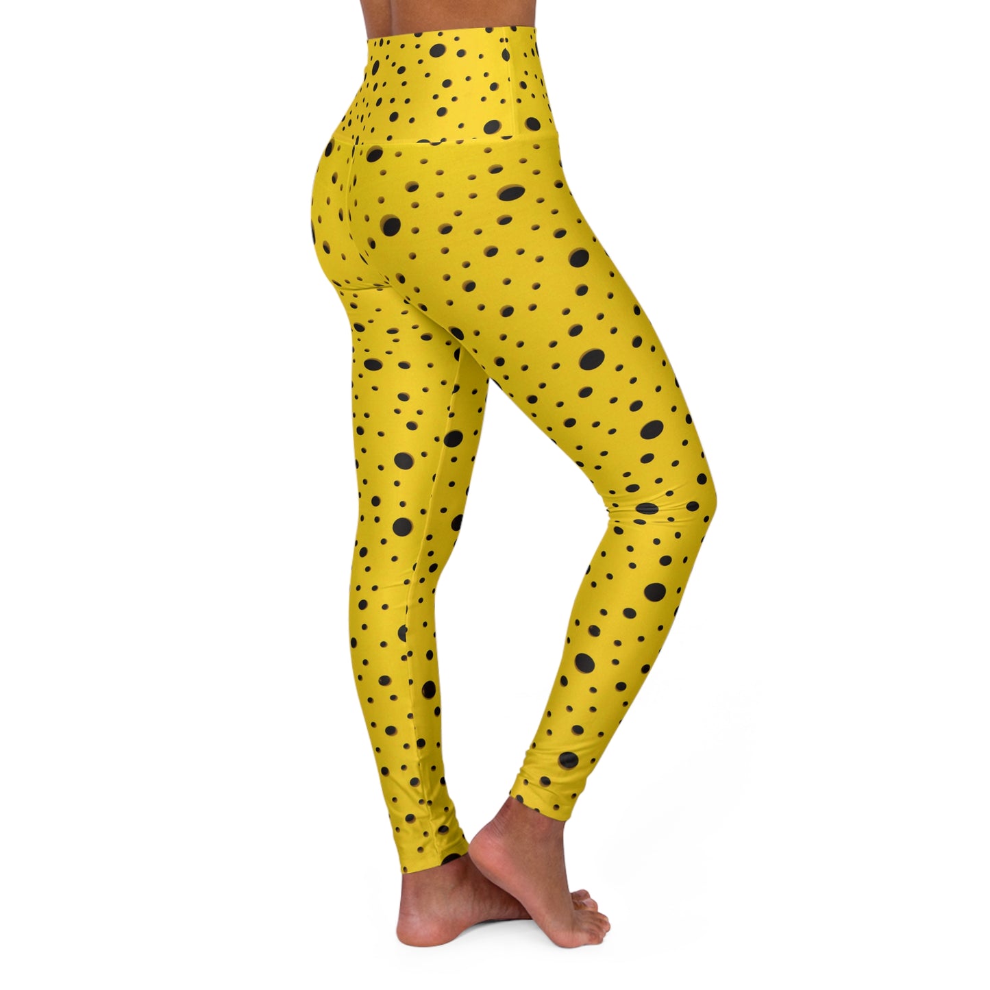 Yoga Leggings | Black Dots - Ribooa