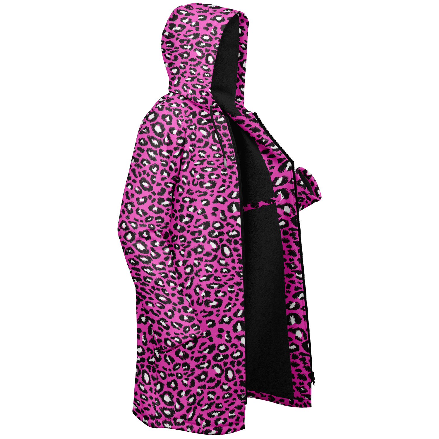 Pink Leopard Cloak With a Zipper