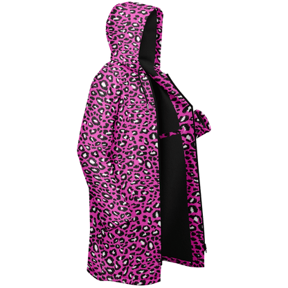 Pink Leopard Cloak With a Zipper