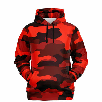 Scarlet Red & Black Camouflage Hoodie | Unisex