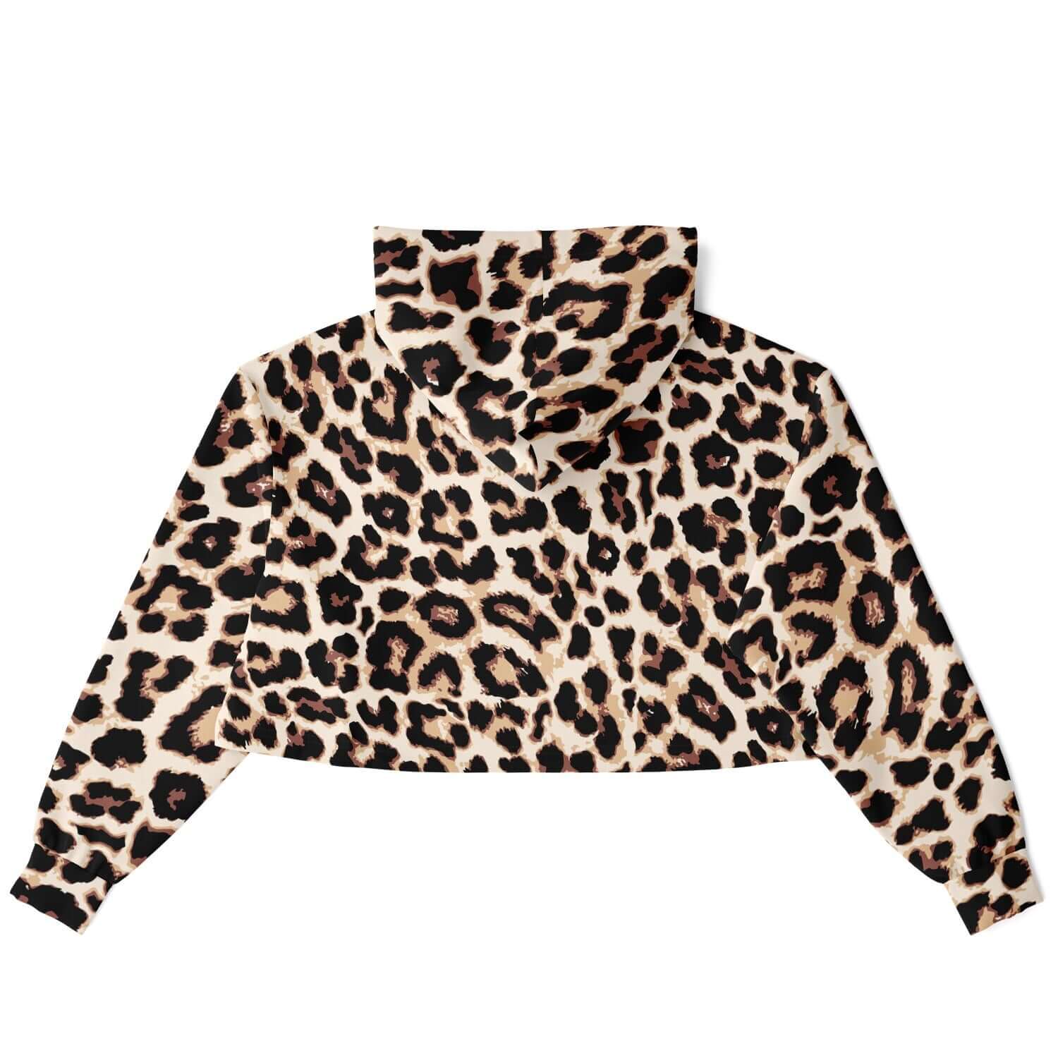 Leopard Cropped Hoodie | Black & Cream Pattern