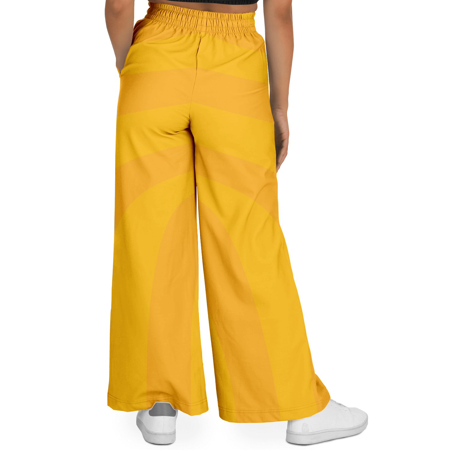 Women's Wide Leg Pants | Yellow Orange HD Print