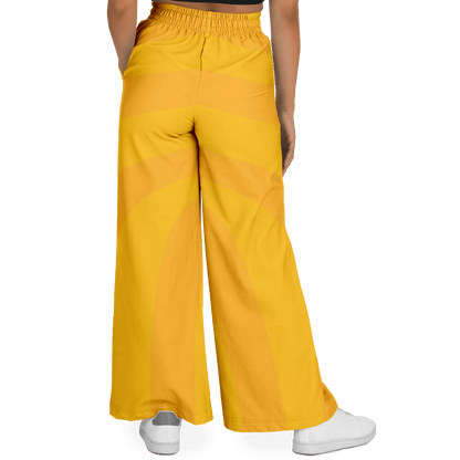 Women's Wide Leg Pants | Yellow Orange HD Print