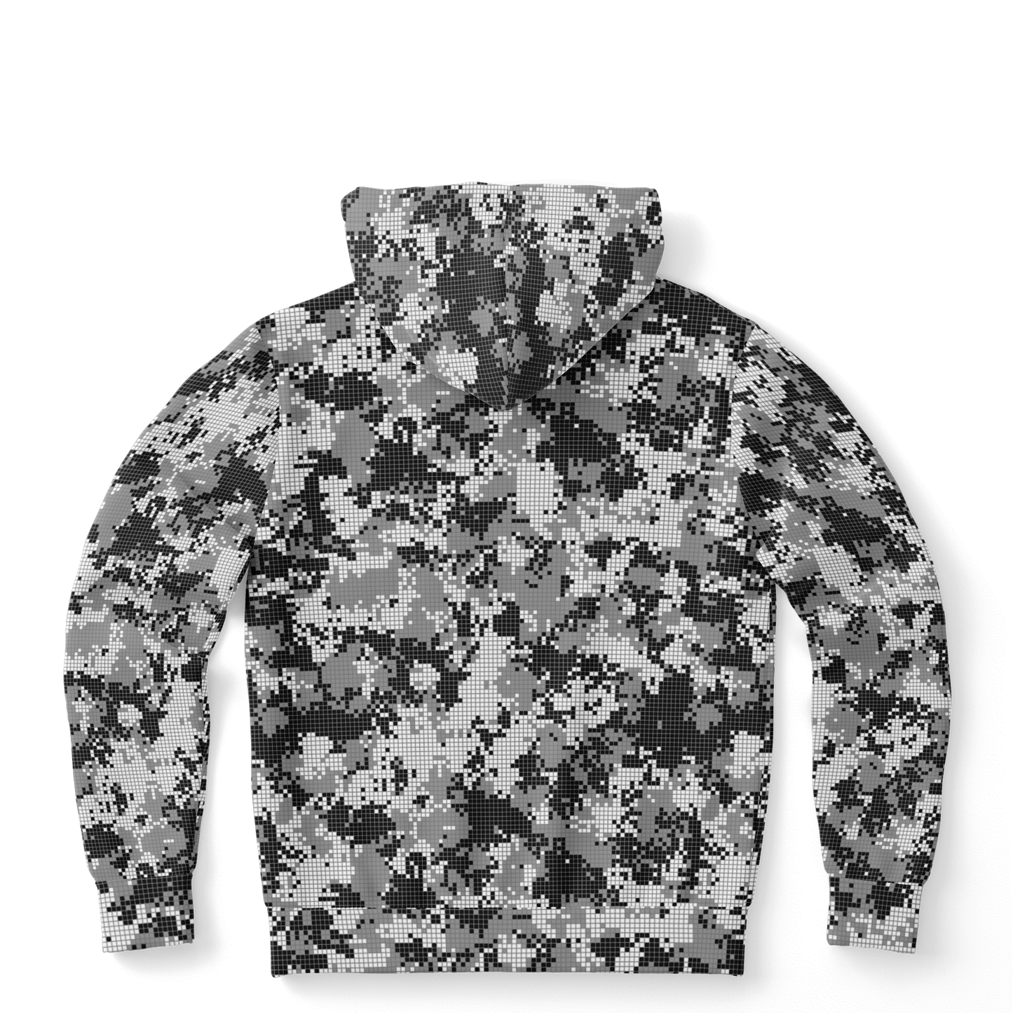 Pixel Camo Hoodie | Black & White Camouflage Pattern