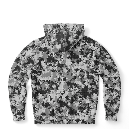 Pixel Camo Hoodie | Black & White Camouflage Pattern