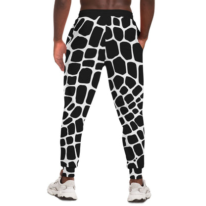 Black & White Snake Track Pants For Men | HD Print