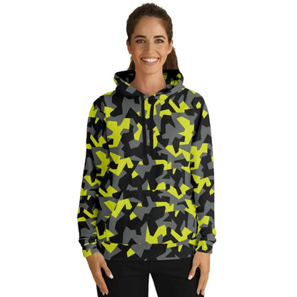 Geometric Camo Hoodie | Black & Yellow