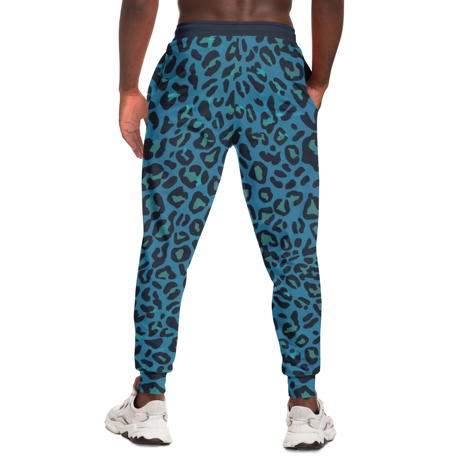 Classic Blue Leopard Track Pants For Men | HD Print